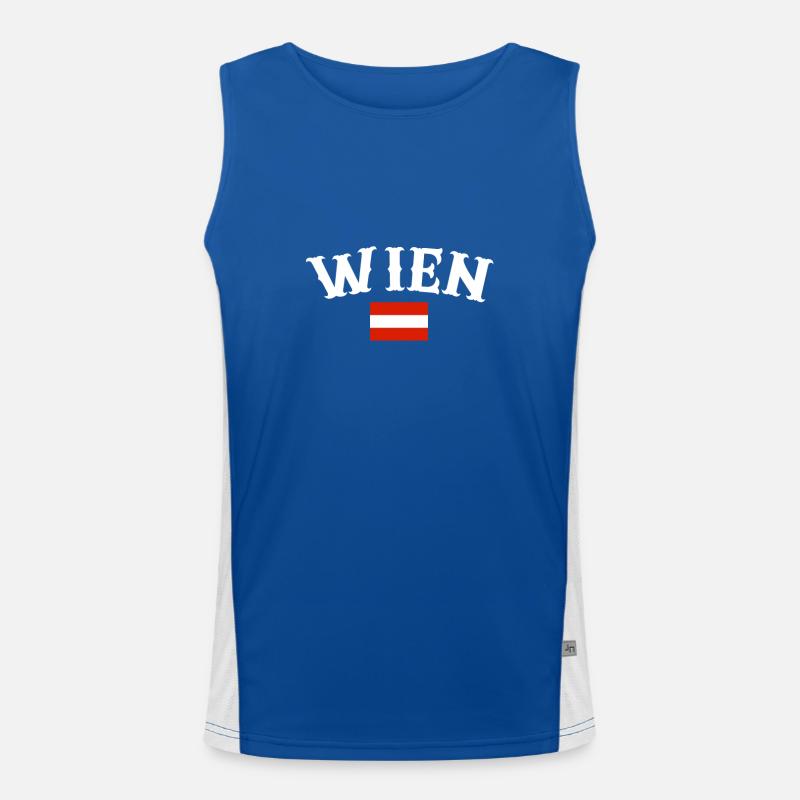 Vienna Austria Flag Austrian Men's Functional Contrast Tank Top 