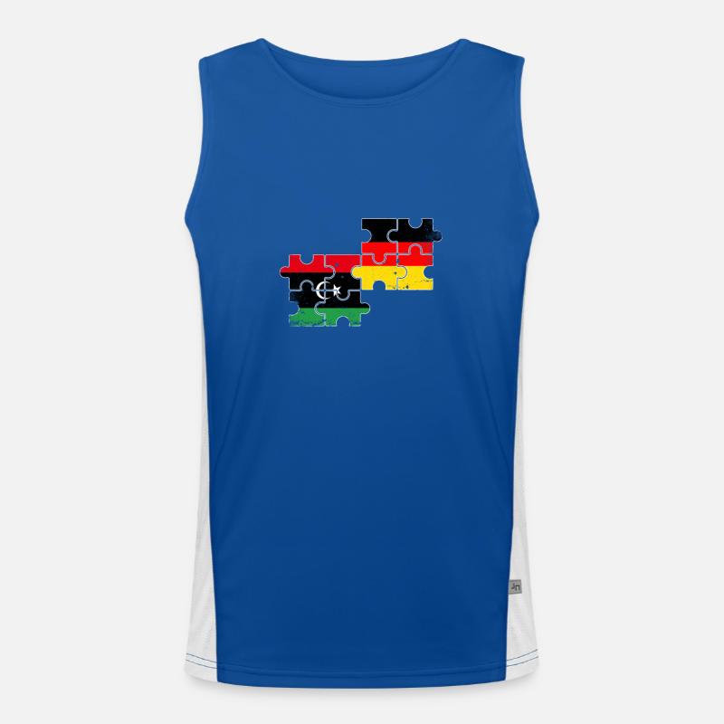 Libya Germany Vintage Flag German Libyan Men's Functional Contrast Tank Top 