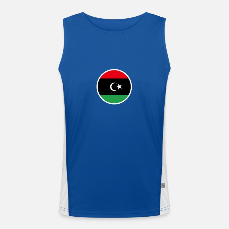 Libya Libyan Flag Libyan Men's Functional Contrast Tank Top 