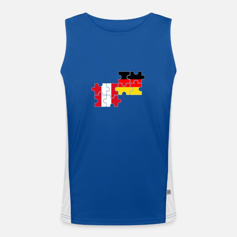 Pérou Allemagne Drapeau Allemand Péruviens Débardeur respirant contrasté Homme 