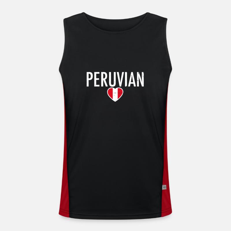 Pérou Pérou coeur Vintage drapeau péruvien Débardeur respirant contrasté Homme 