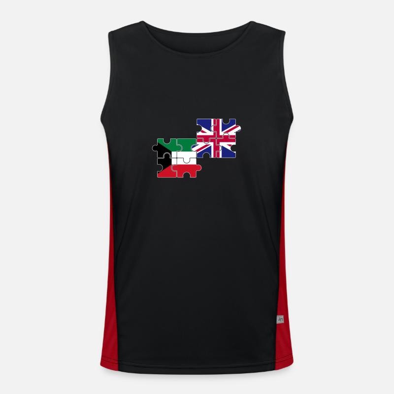 Koweït Drapeau du Royaume-Uni Koweïtien britannique Débardeur respirant contrasté Homme 
