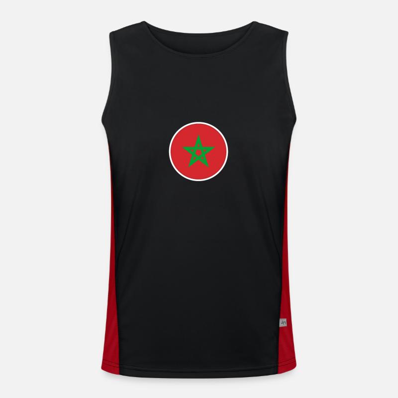 Maroc Drapeau Marocain Marocain Débardeur respirant contrasté Homme 