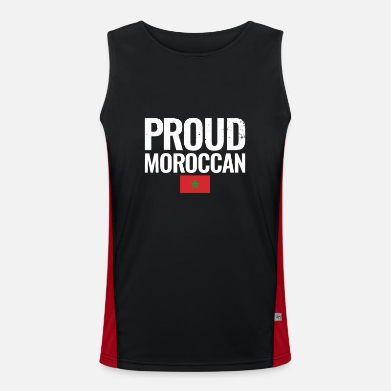 Fier marocain Vintage Maroc drapeau marocain Débardeur respirant contrasté Homme 