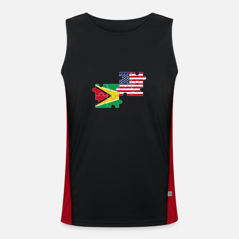 Drapeau de la Guyane USA Guyane américaine Débardeur respirant contrasté Homme 
