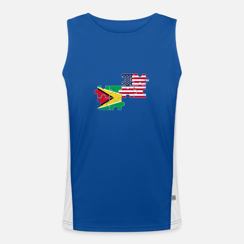 Guyane USA Vintage drapeau Guyane américaine Débardeur respirant contrasté Homme 