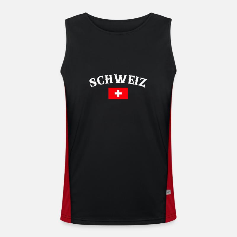 Suisse Drapeau suisse Suisse Débardeur respirant contrasté Homme 