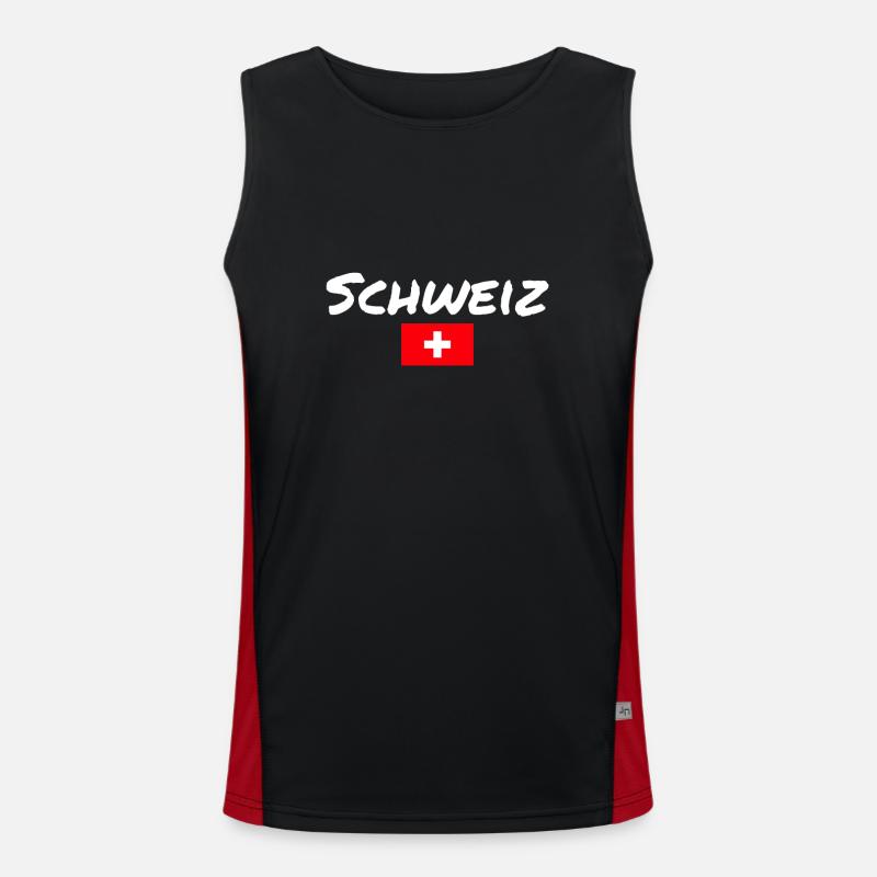 Suisse Drapeau suisse Suisse Débardeur respirant contrasté Homme 