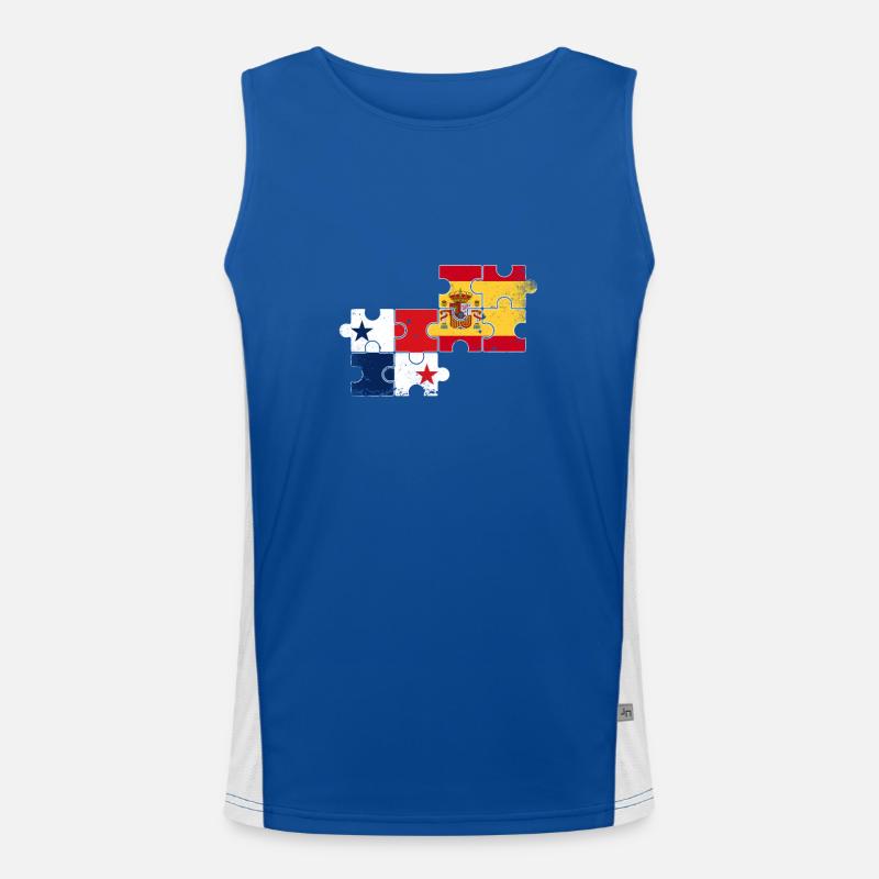 Panama Espagne Vintage drapeau espagnol panaméen Débardeur respirant contrasté Homme 