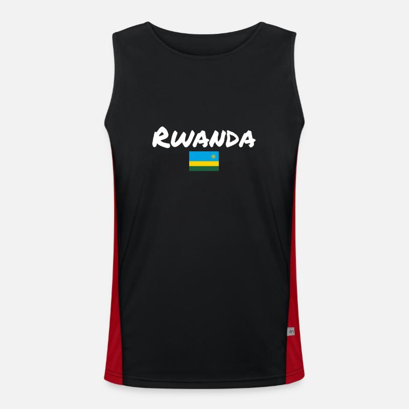 Rwanda Drapeau rwandais Rwandais Débardeur respirant contrasté Homme 