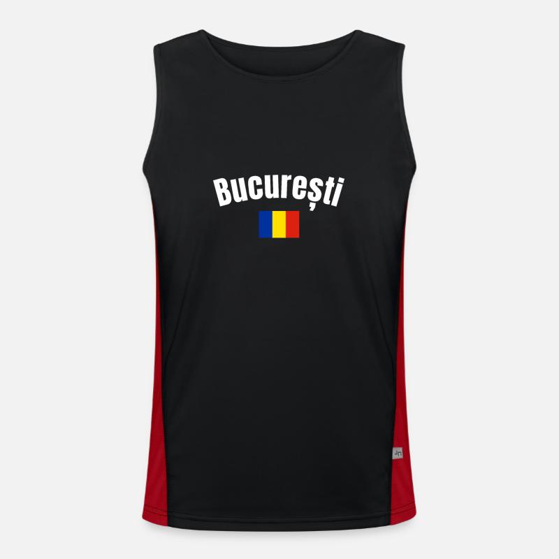 Bucuresti Romanian Flag Romanian Men's Functional Contrast Tank Top 