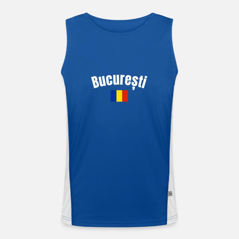 Bucuresti Drapeau Roumain Roumain Débardeur respirant contrasté Homme 