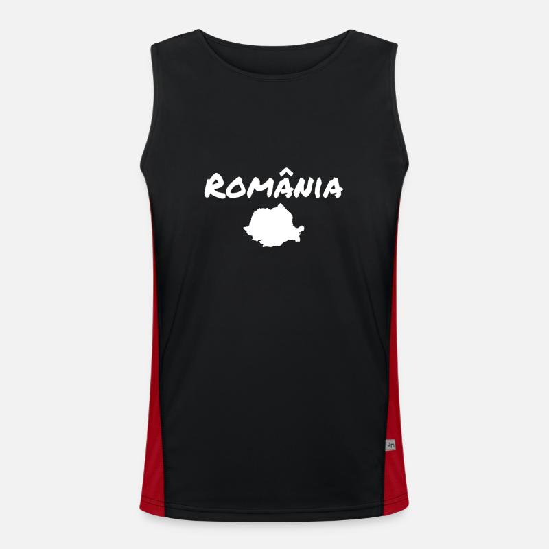 România Roumanie Roumain Carte Roumain Débardeur respirant contrasté Homme 