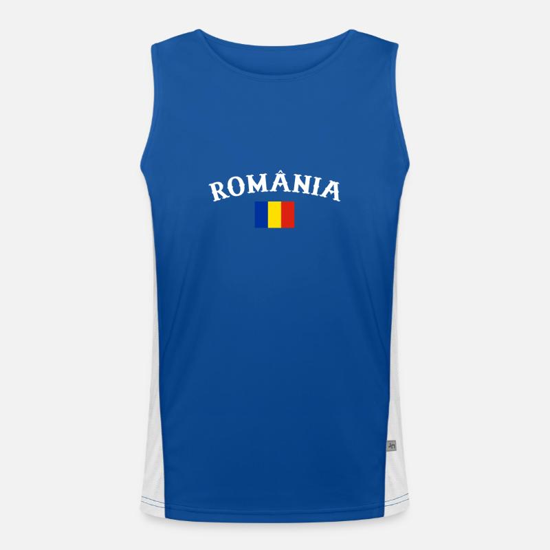 România Roumanie Drapeau Roumain Roumain Débardeur respirant contrasté Homme 