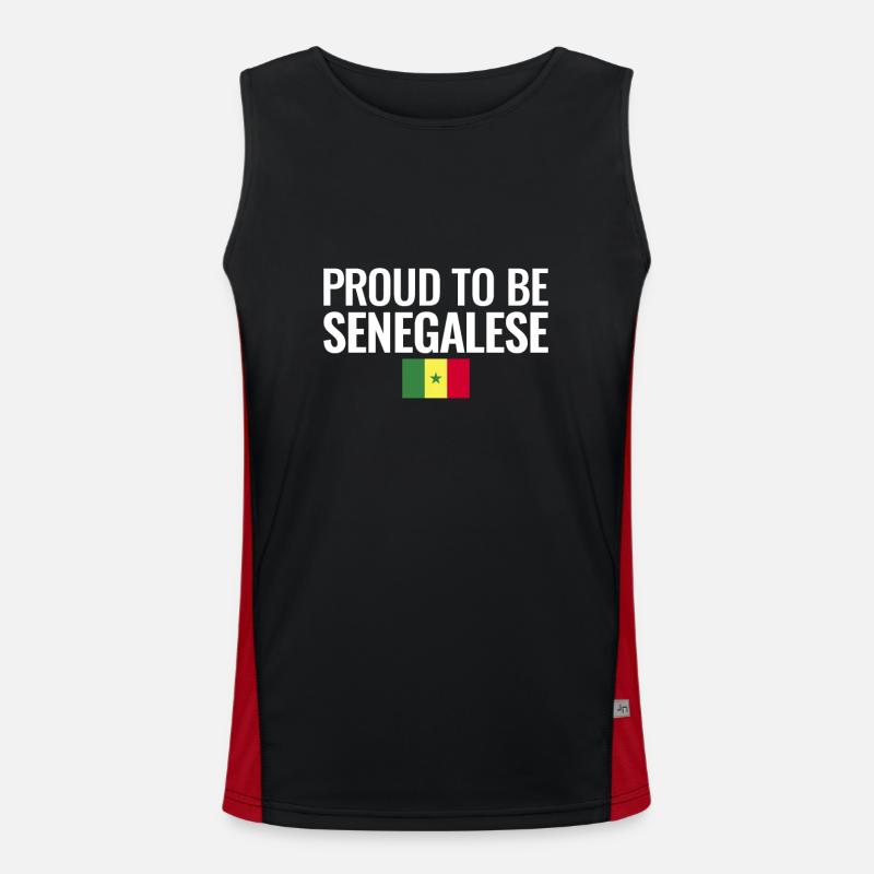 Fier d’être drapeau sénégalais du Sénégal Débardeur respirant contrasté Homme 