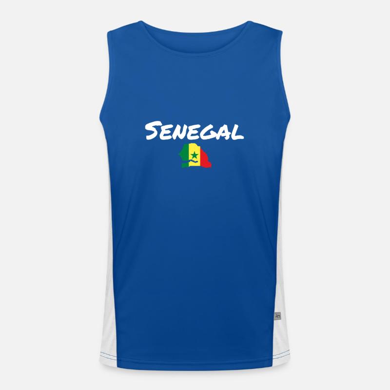 Senegal Map Flag Senegalese Men's Functional Contrast Tank Top 
