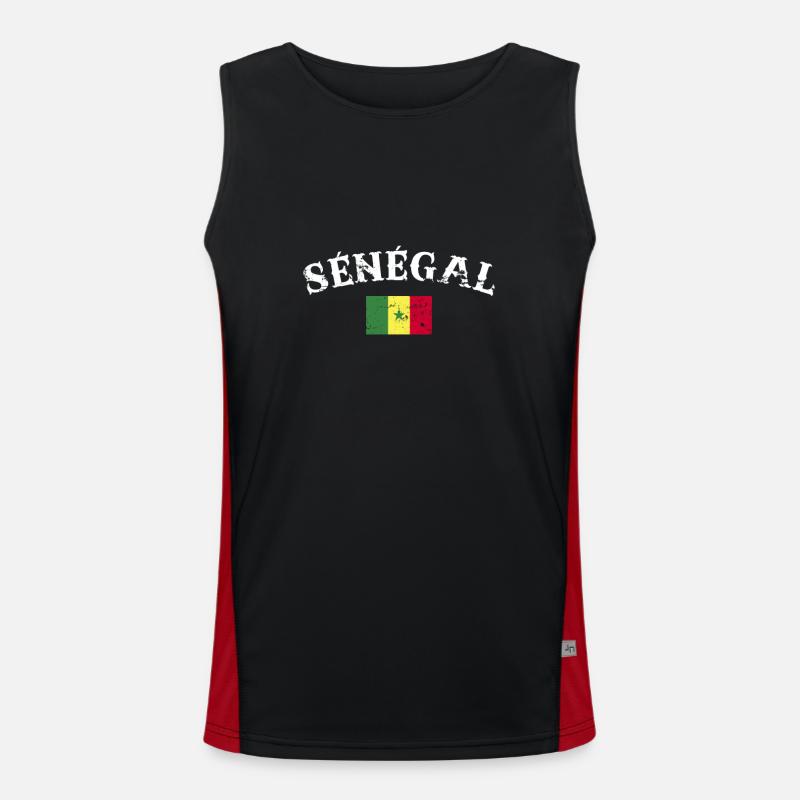Sénégal Vintage Sénégal Drapeau du Sénégal Débardeur respirant contrasté Homme 