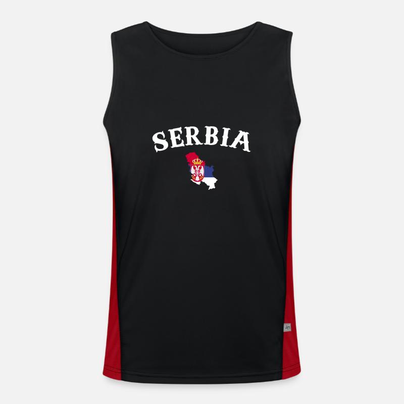 Serbie Carte Serbie Drapeau serbe Serbie Débardeur respirant contrasté Homme 