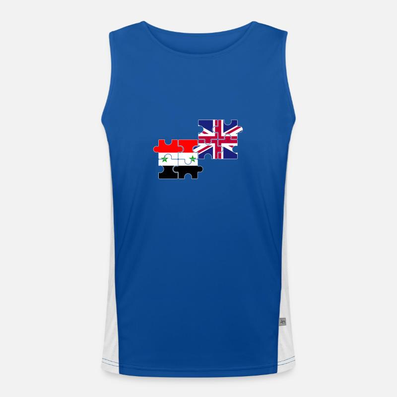 Syria UK Flag British Syrian Men's Functional Contrast Tank Top 