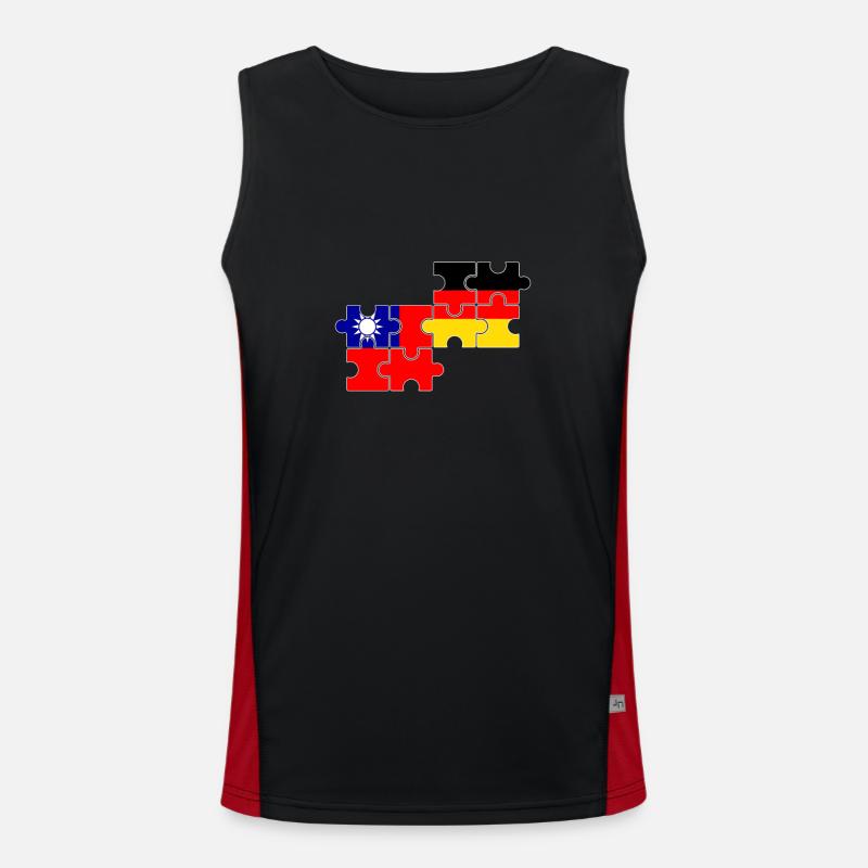 Taiwan Germany Flag German Taiwanese Men's Functional Contrast Tank Top 
