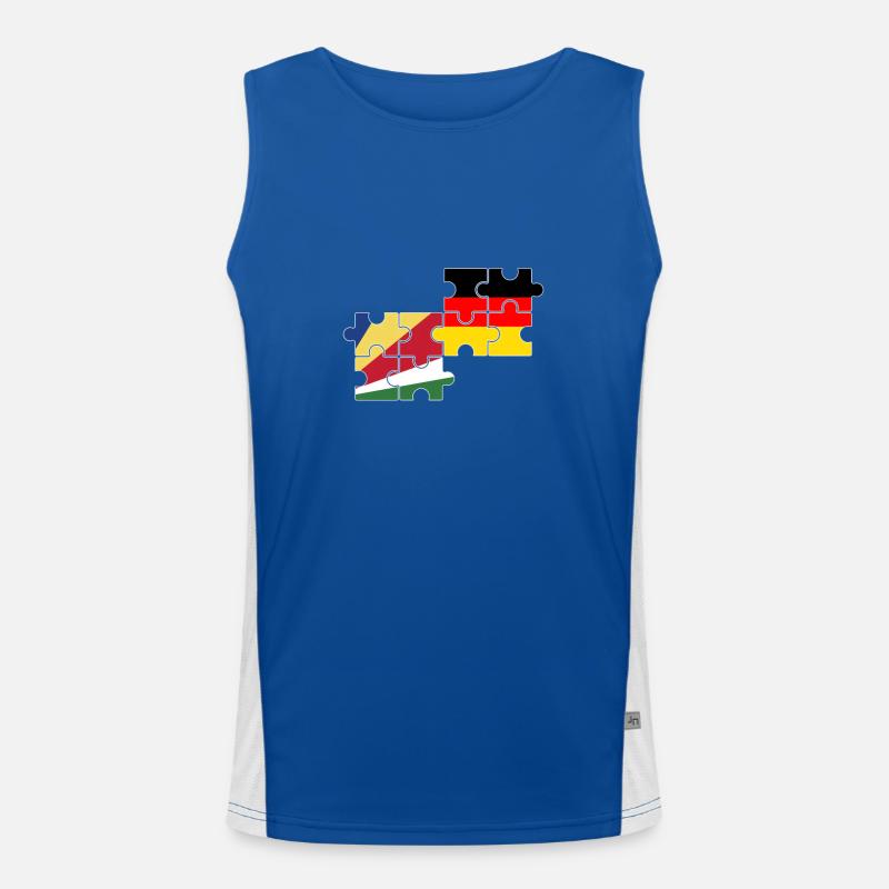 Seychelles Germany Flag German Seycheller Men's Functional Contrast Tank Top 