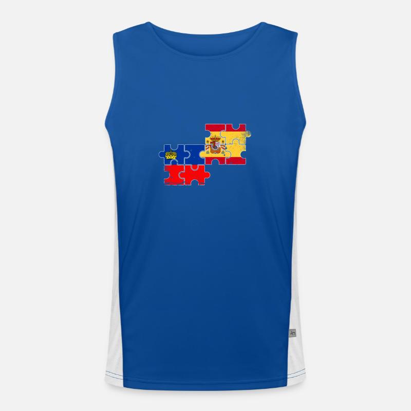 Liechtenstein Espagne Vintage drapeau Débardeur respirant contrasté Homme 
