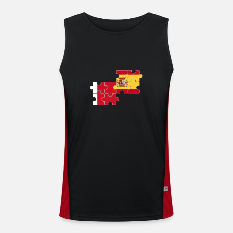 Dubai Spanien Flagge Spanisch Dubaier Funktionelles Kontrast-Tank Top für Männer 