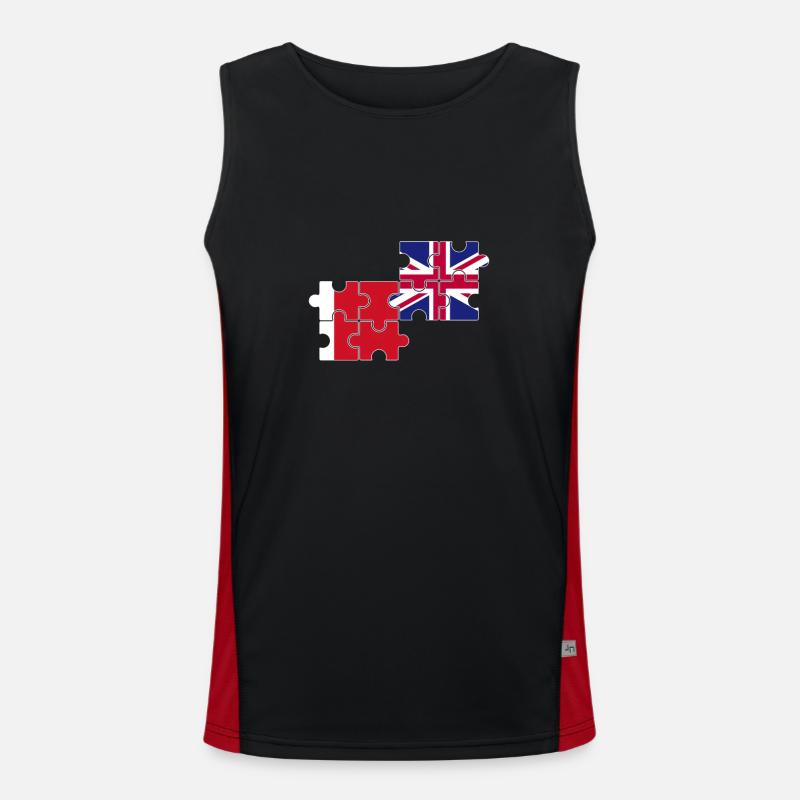 Dubai UK Flag British Dubai Men's Functional Contrast Tank Top 