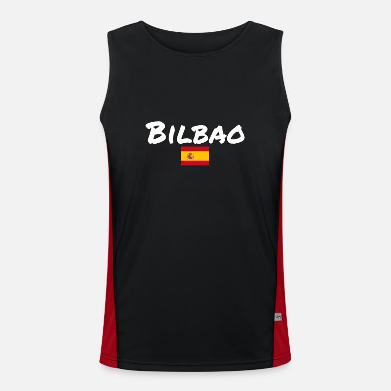 Bilbao Spanien Spanische Flagge Spanier Funktionelles Kontrast-Tank Top für Männer 