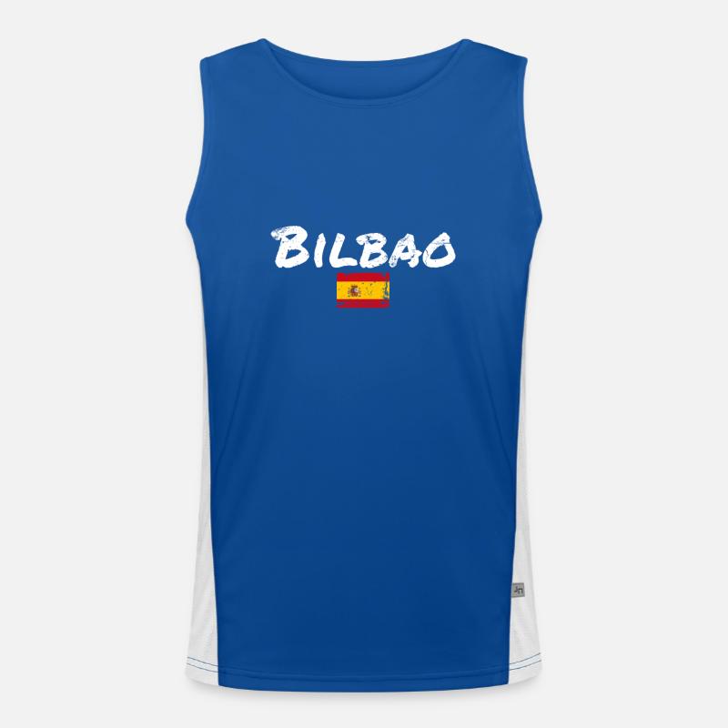Bilbao Vintage Spanien Spanische Flagge Spanier Funktionelles Kontrast-Tank Top für Männer 