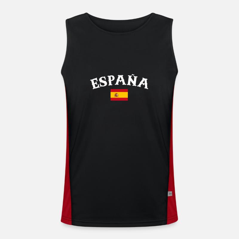 España Spanien Spanische Flagge Spanier Funktionelles Kontrast-Tank Top für Männer 