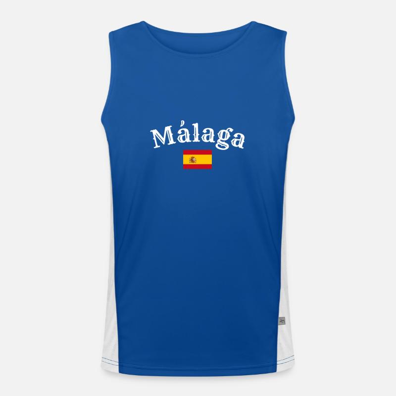 Malaga, Espagne, Drapeau espagnol, Espagnols Débardeur respirant contrasté Homme 