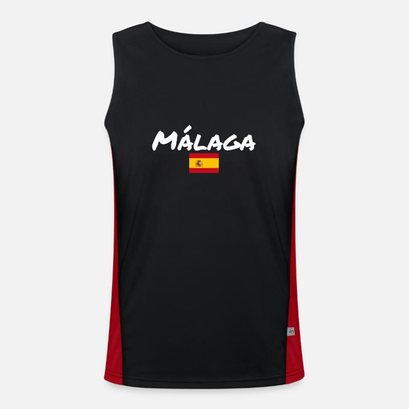 Malaga, Espagne, Drapeau espagnol, Espagnols Débardeur respirant contrasté Homme 