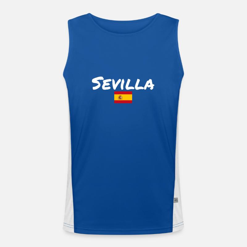 Sevilla Spanien Spanische Flagge Spanier Funktionelles Kontrast-Tank Top für Männer 