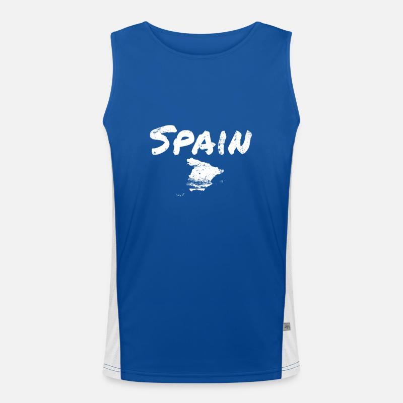 Spain Vintage Spanien Karte Spanische Spanier Funktionelles Kontrast-Tank Top für Männer 