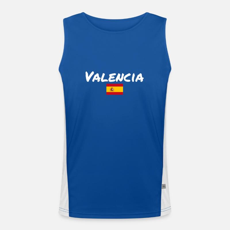Valencia Spanien Spanische Flagge Spanier Funktionelles Kontrast-Tank Top für Männer 