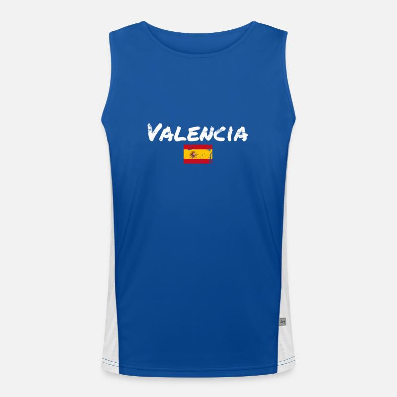 Valence Vintage Espagne Drapeau Espagnol Espagnol Débardeur respirant contrasté Homme 