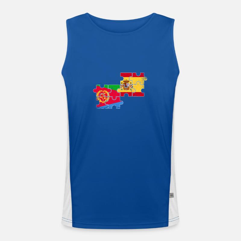 Érythrée Espagne Vintage drapeau espagnol érythréen Débardeur respirant contrasté Homme 