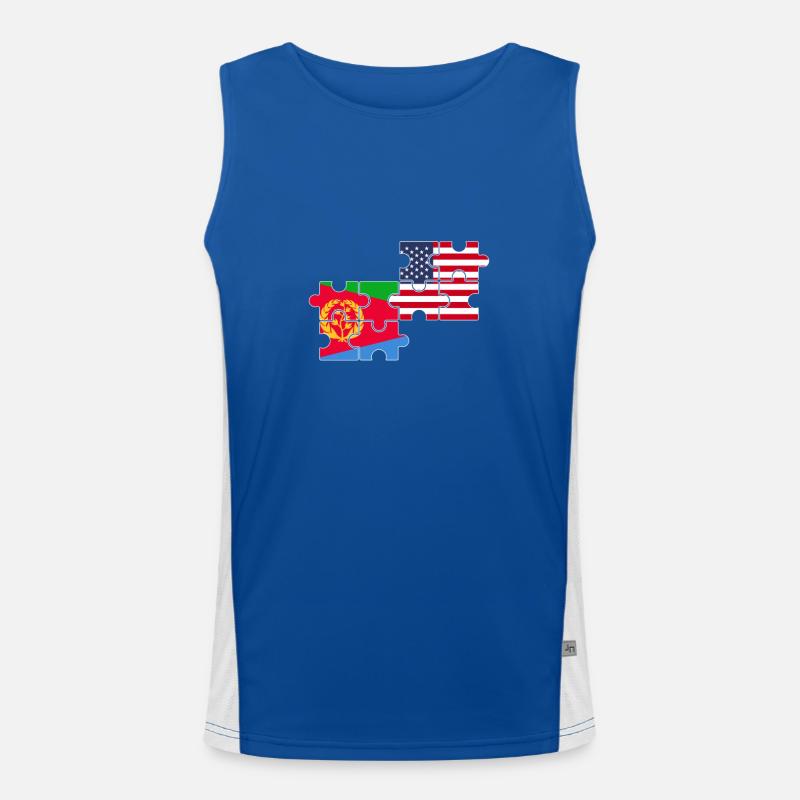 Érythrée, États-Unis, Drapeau, Américain, Érythréen Débardeur respirant contrasté Homme 