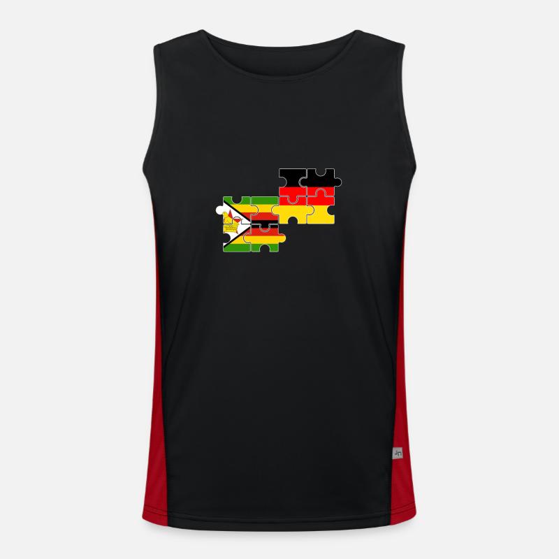 Zimbabwe Germany Flag German Zimbabwean Men's Functional Contrast Tank Top 