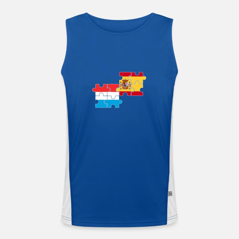Luxembourg Spain Flag Spanish Luxembourger Men's Functional Contrast Tank Top 