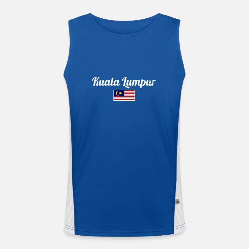 Kuala Lumpur Malaisie Vintage drapeau malaisien Débardeur respirant contrasté Homme 