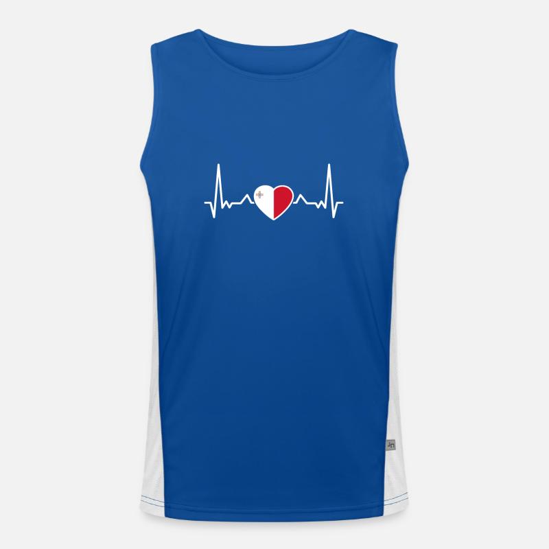 Drapeau maltais de battement de cœur de Malte Débardeur respirant contrasté Homme 