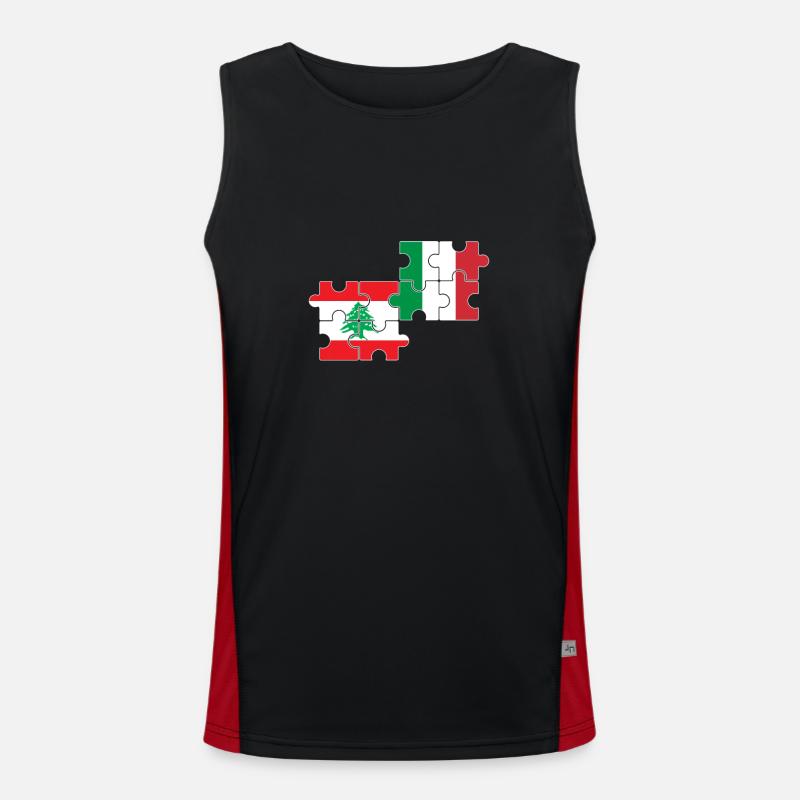 Drapeau du Liban, de l’Italie, du Liban Débardeur respirant contrasté Homme 