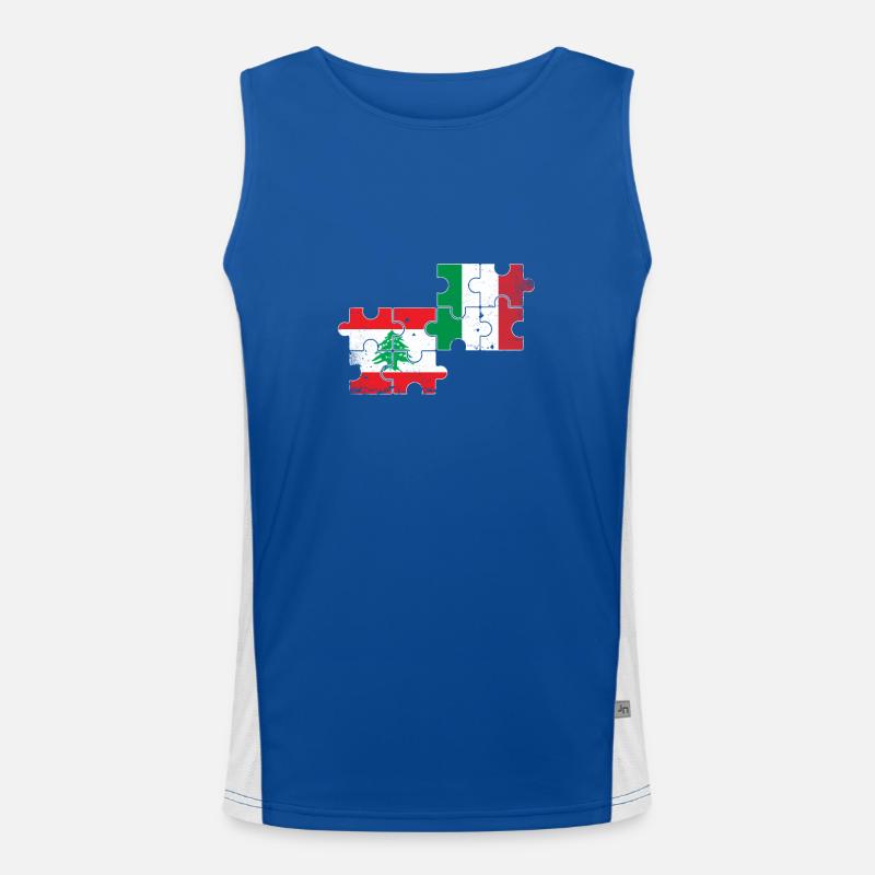 Liban Italie Vintage Drapeau Libanais Débardeur respirant contrasté Homme 