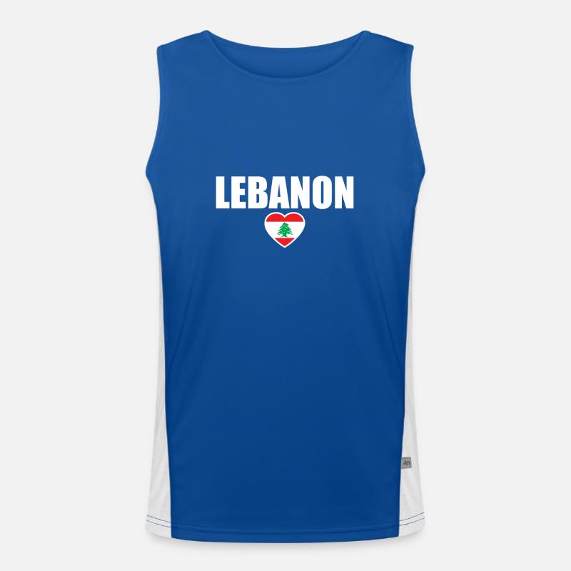 Libanon Liebe Libanesische Flagge Libanese Funktionelles Kontrast-Tank Top für Männer 