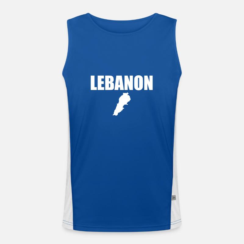 Libanon Karte Libanesische Libanese Funktionelles Kontrast-Tank Top für Männer 