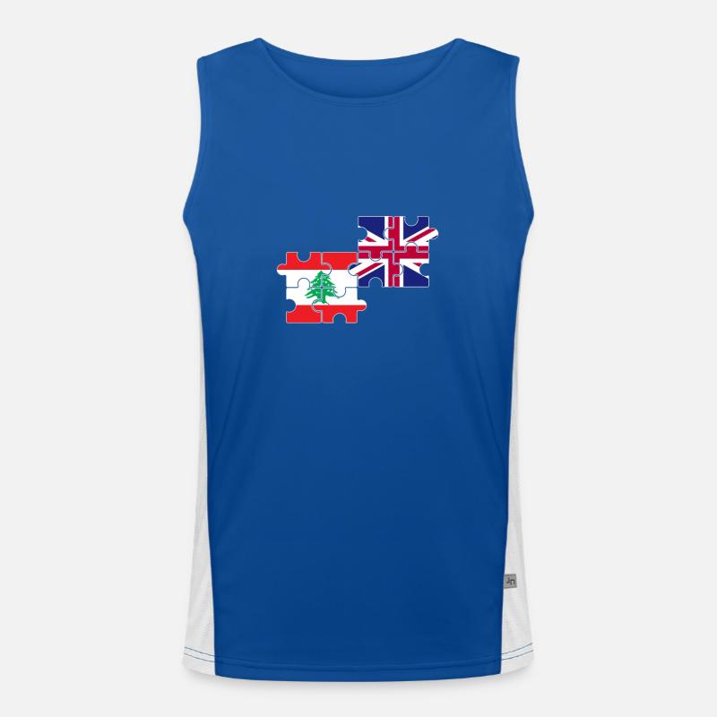 Liban Royaume-Uni Drapeau Britannique Libanais Débardeur respirant contrasté Homme 