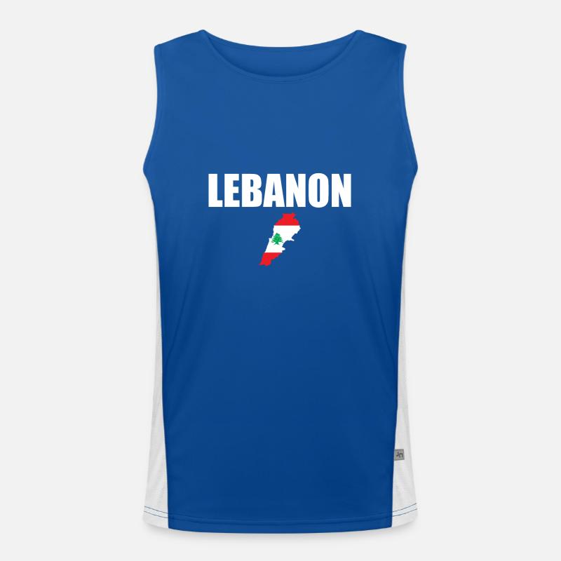 Carte du Liban Drapeau Libanais Libanais Débardeur respirant contrasté Homme 