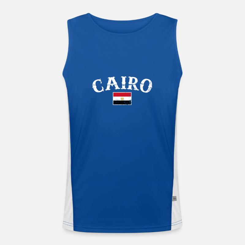Le Caire Vintage Egypte Egypte Egypte Drapeau Egyptien Egyptien Débardeur respirant contrasté Homme 